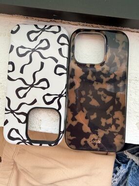 Sonix Two-Pack Patterned iPhone Cases in White & Brown Tortoiseshell